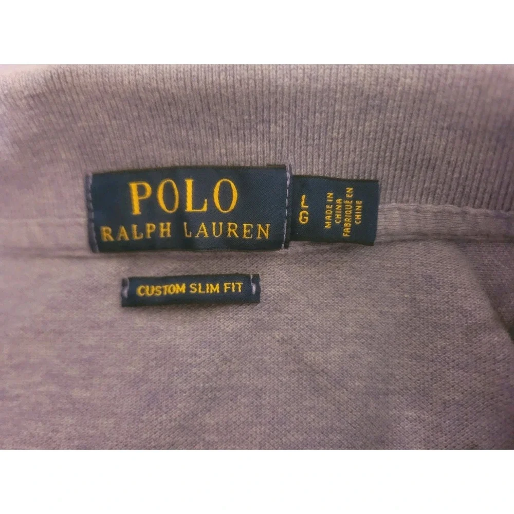 POLO RALPH‎ LAUREN Purple Heather Custom Slim Fit Polo Shirt 100% Cotton LARGE